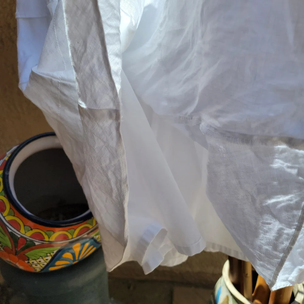 Talbots white linen layered fully lined Skirt size 6 - Picture 4 of 10